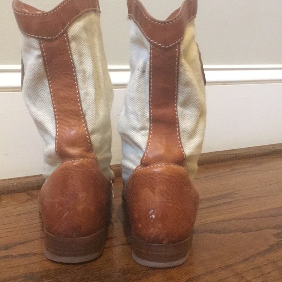 Frye Leather and Canvas Mid Boots 7.5 - Picture 4 of 5